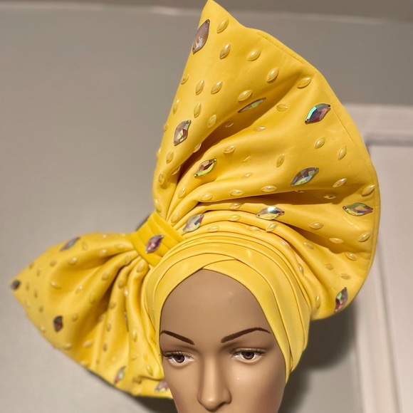 Yellow turban Hat main image 5